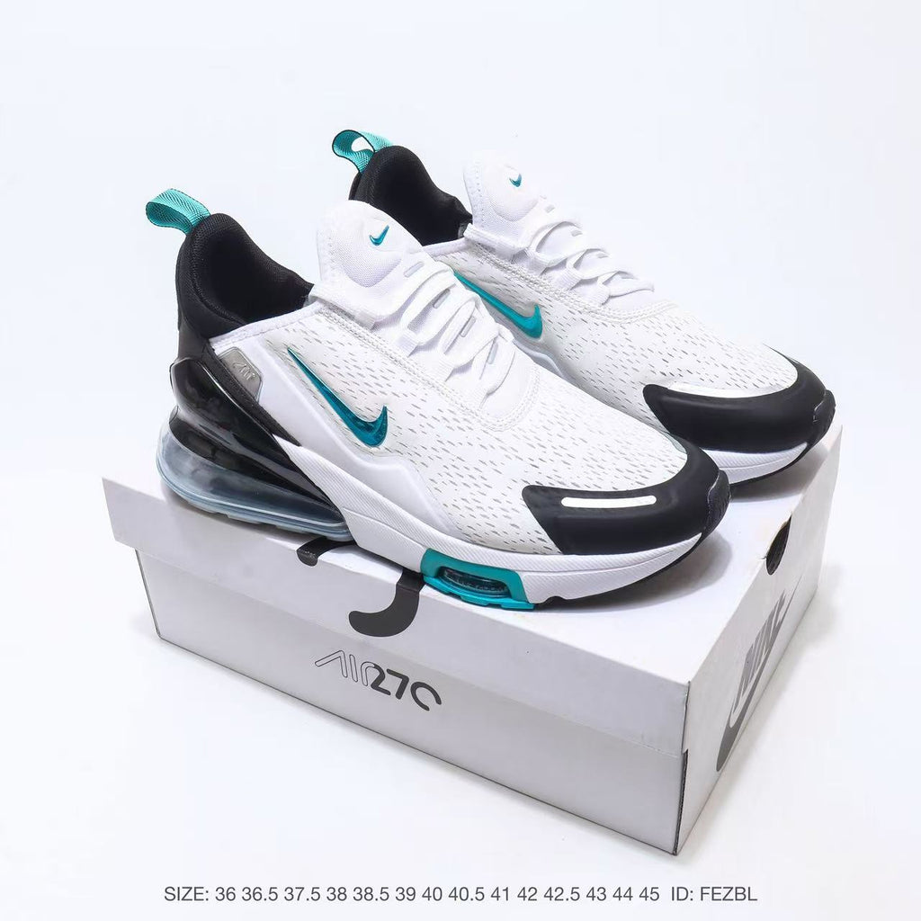 Nike Air Max 270 White Black Teal Sneakers