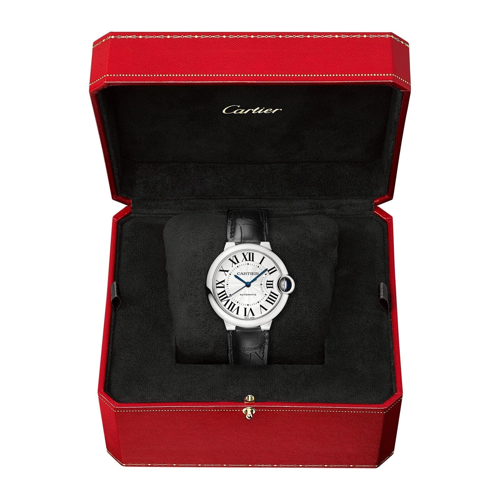 Ballon Bleu de Cartier 36 | 36mm, Steel, Alligator Leather, Silver Dial