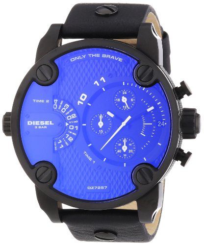 Diesel DZ7257 Little Daddy Chronograph Men's Watch – Blue Dial & Black Leather StrapDiesel DZ7257 Little Daddy Chronograph Men's Watch – Blue Dial & Black Leather Strap