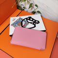HERMES Zipper Wallet 20 Light Pink Epsom