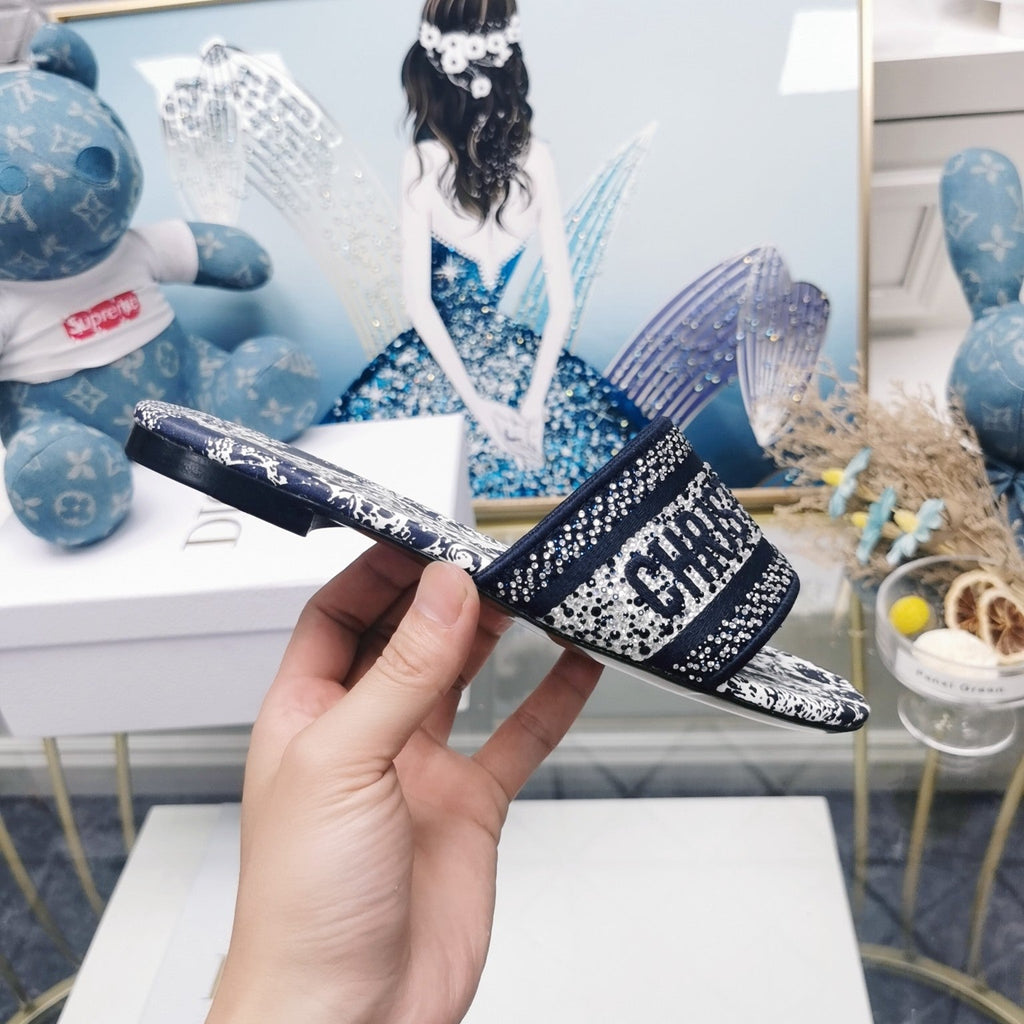 DIOR CD Mule Dway Slide 10mm Multi-motifs Style 15