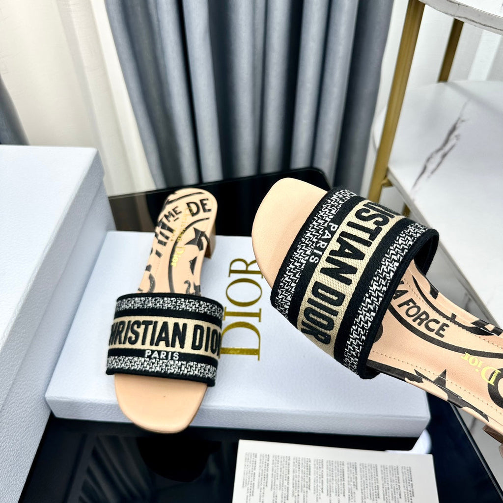 DIOR CD Mule Dway Heeled Slide 45mm Style 59