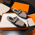 HERMES 0z Mule Noir/Prunoir