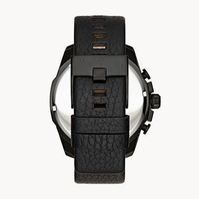 Diesel DZ4323 Mega Chief Chronograph Men's Watch – Black Dial & Black Leather Strap