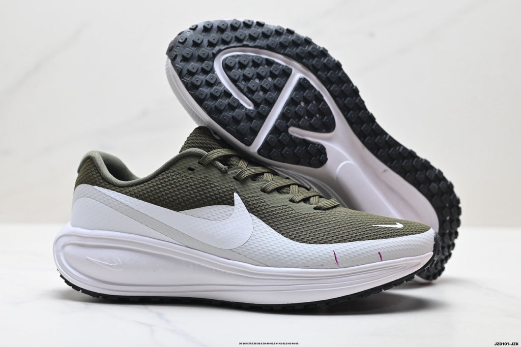Nike Revolution 8 Olive Green and White Running Shoes