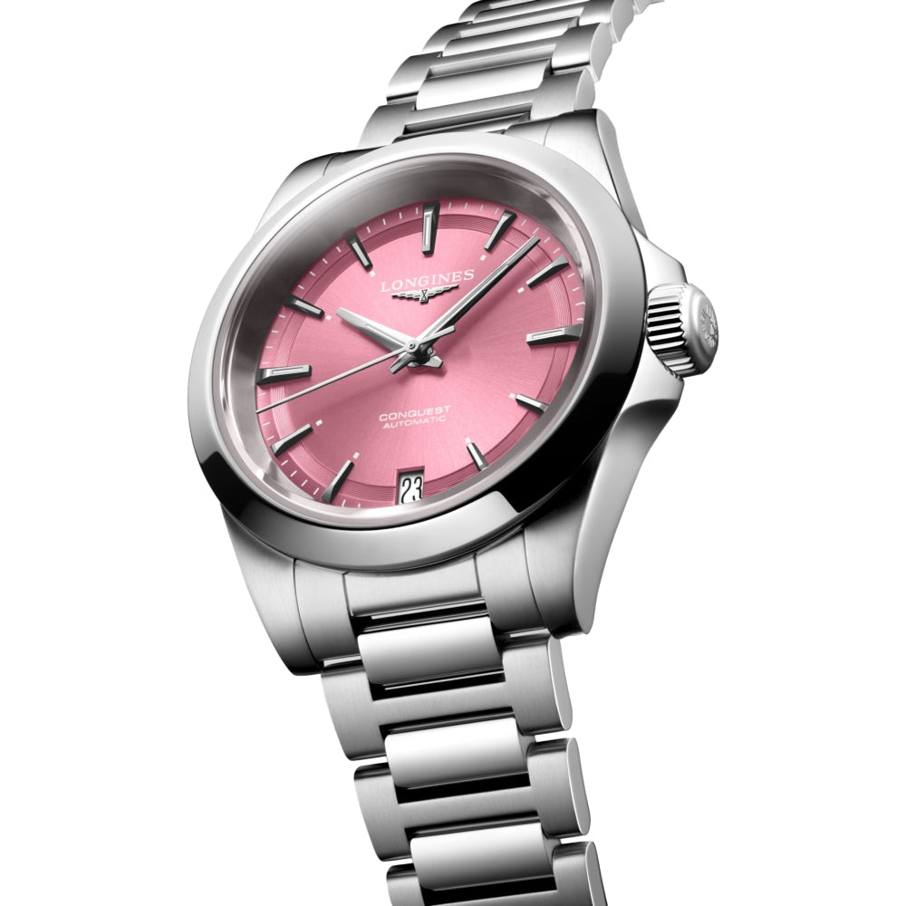 longines Conquest 34mm - Sunray Pink on Bracelet