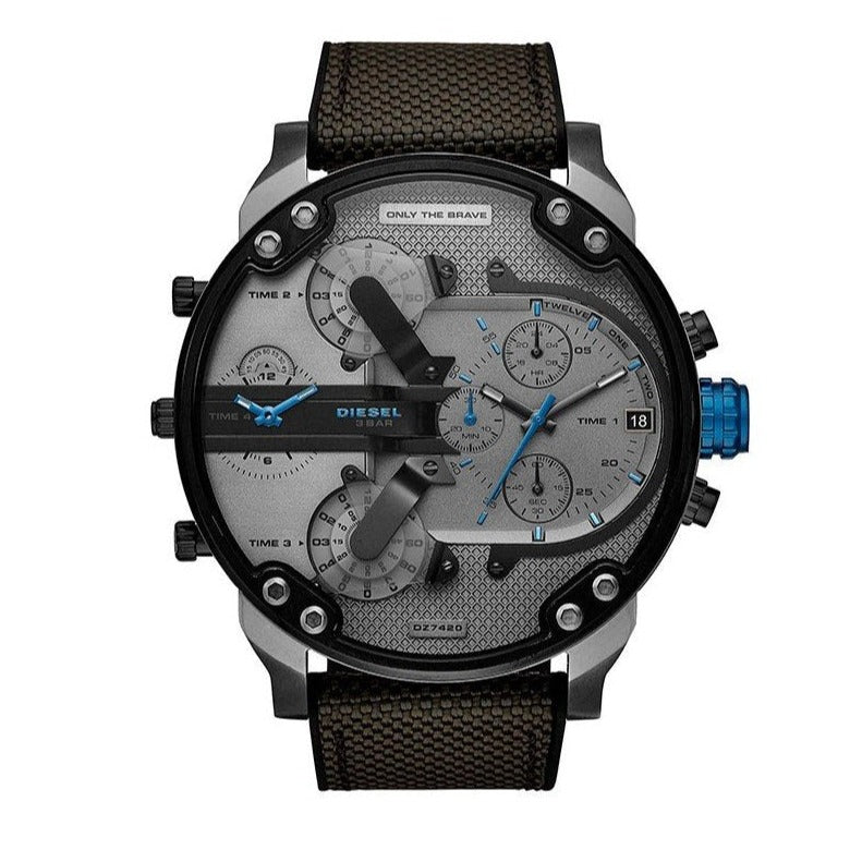 Diesel DZ7420 Mr. Daddy 2.0 Chronograph Men's Watch – Grey Dial & Black Nylon Strap