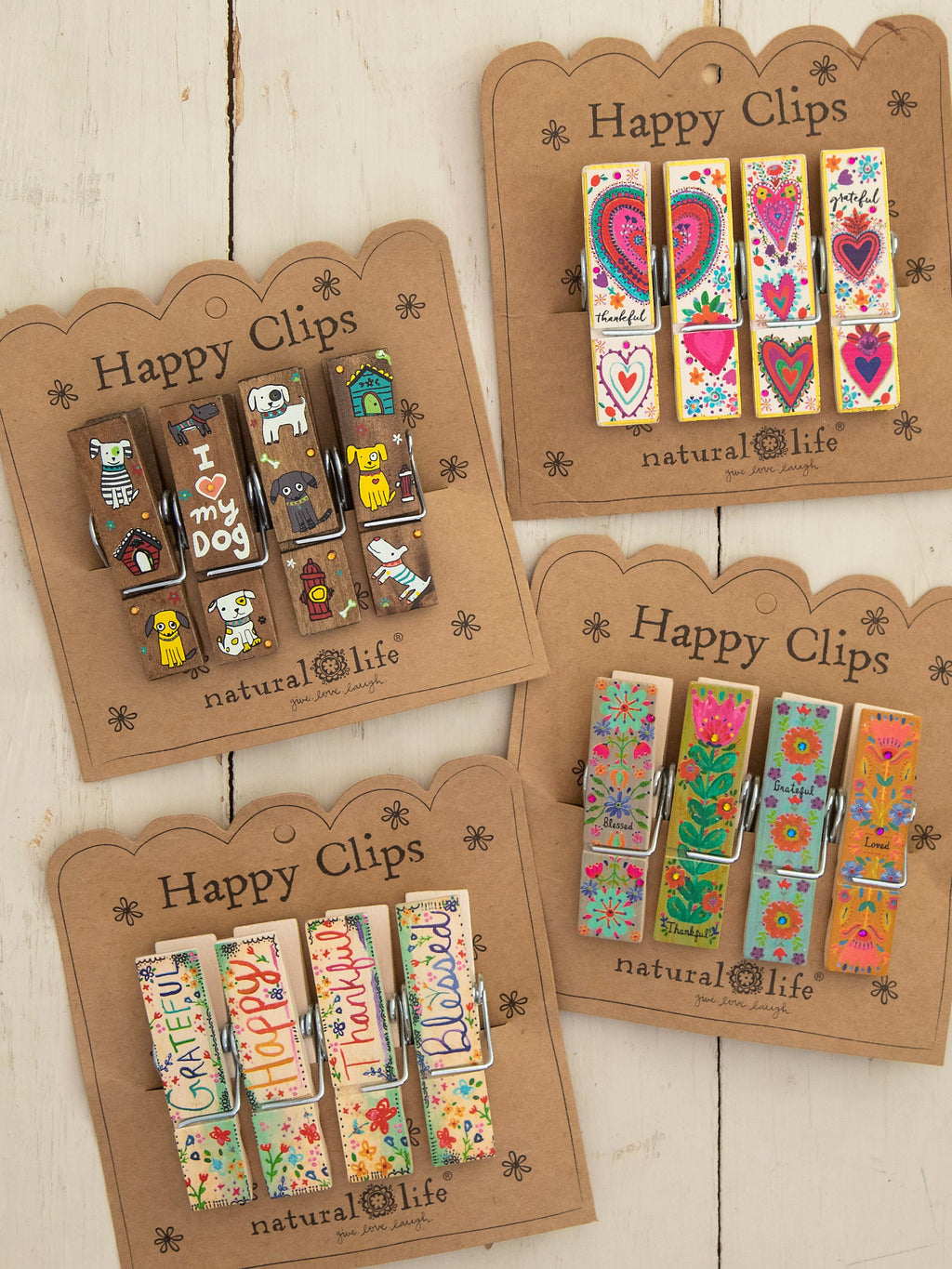Happy Clips, Set of 4 - Heart My Dog