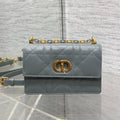 DIOR MISS CARO MINI BAG 17 IN OSLO GREY MACROCANNAGE LAMBSKIN