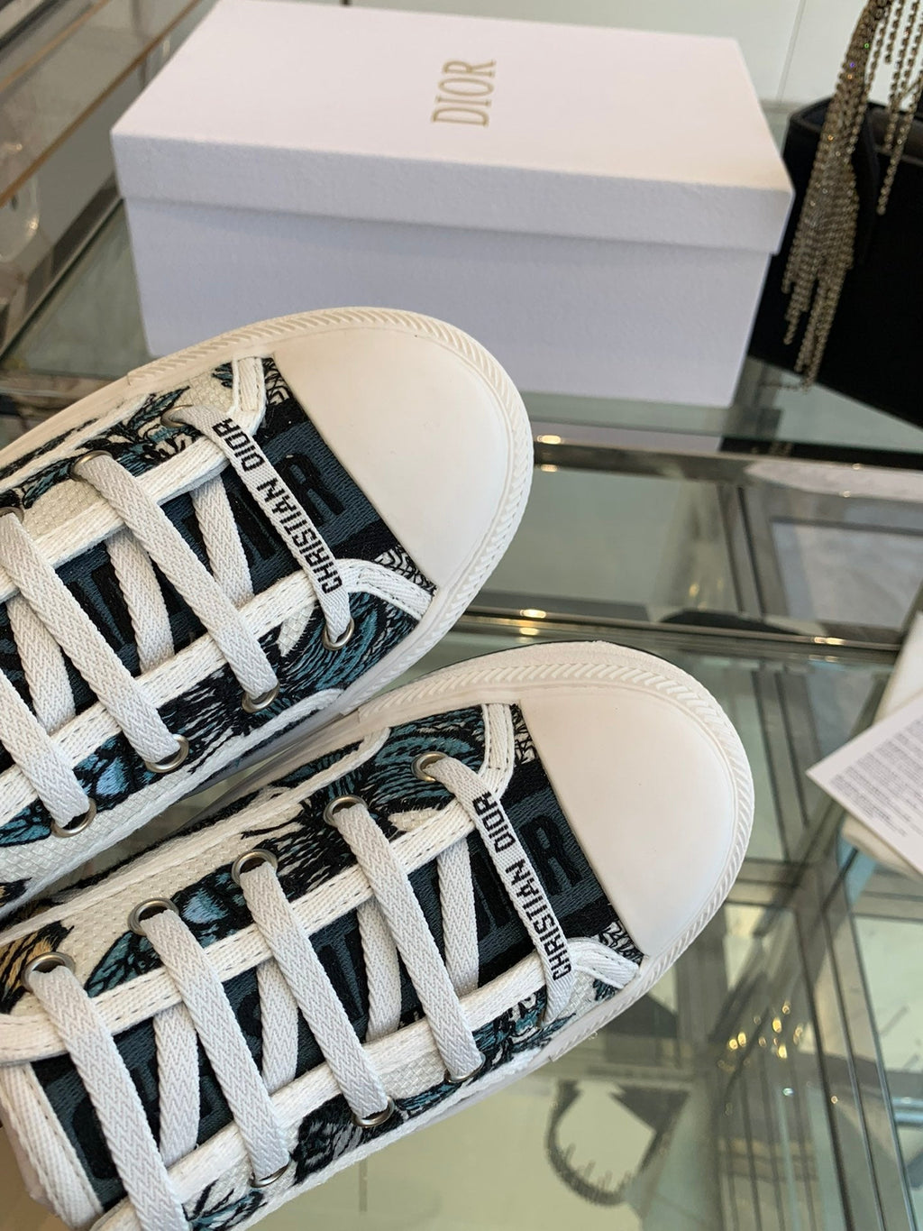 DIOR WALK'N PLATFORM SNEAKER IN COLORFUL EMBROIDERED FABRIC