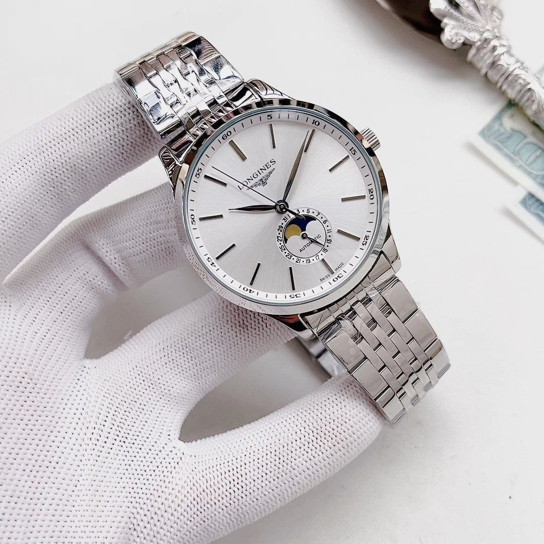 Longines White Dial Steel Bracelet Watch