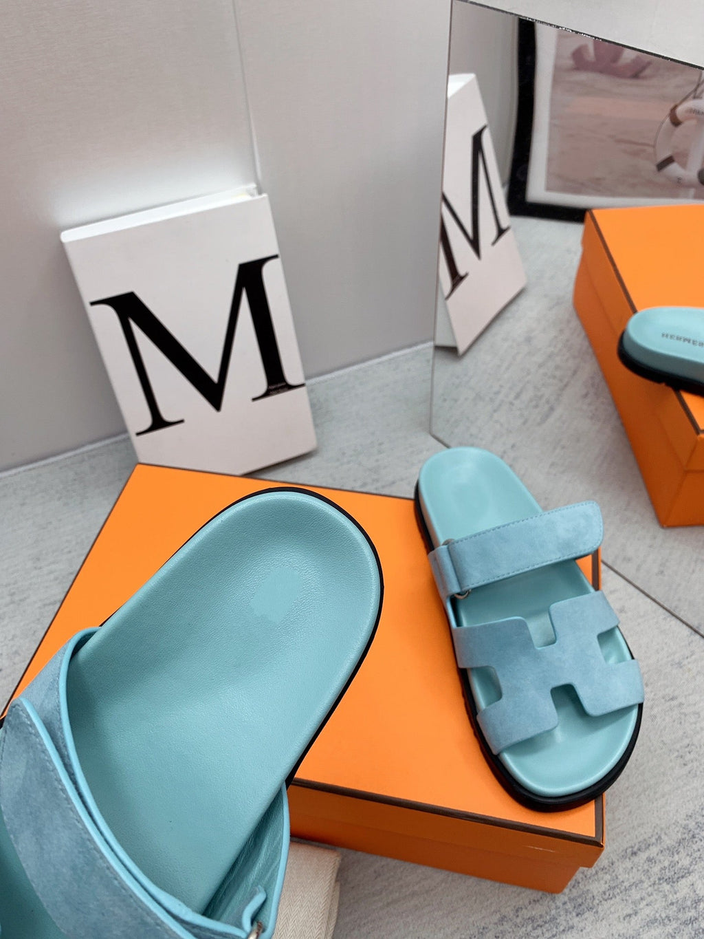 HERMES Chypre Sandal Light Blue